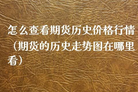 怎么查看期货历史价格行情（期货的历史走势图在哪里看）_https://www.boyangwujin.com_纳指期货_第1张