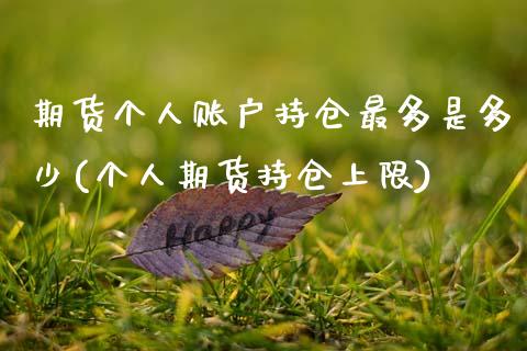期货个人账户持仓最多是多少(个人期货持仓上限)_https://www.boyangwujin.com_原油期货_第1张