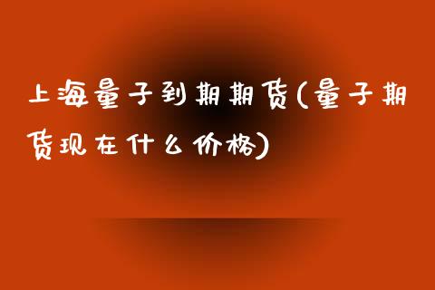 上海量子到期期货(量子期货现在什么价格)