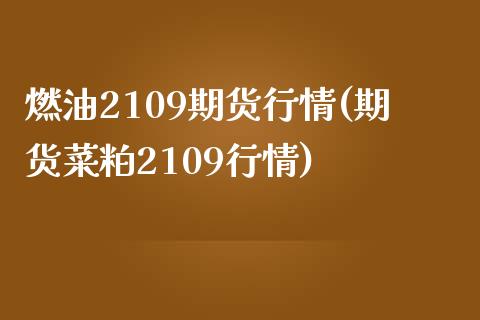 燃油2109期货行情(期货菜粕2109行情)_https://www.boyangwujin.com_恒指期货_第1张
