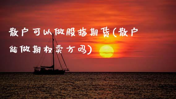 散户可以做股指期货(散户能做期权卖方吗)