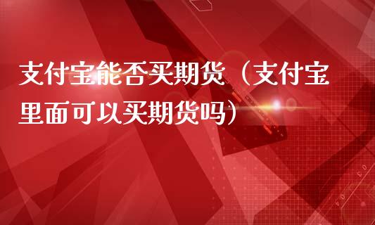 支付宝能否买期货（支付宝里面可以买期货吗）_https://www.boyangwujin.com_期货直播间_第1张