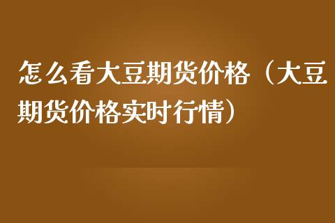 怎么看大豆期货价格（大豆期货价格实时行情）_https://www.boyangwujin.com_期货直播间_第1张