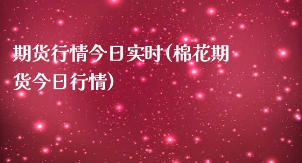 期货行情今日实时(棉花期货今日行情)