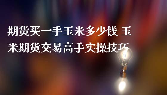 期货买一手玉米多少钱 玉米期货交易高手实操技巧_https://www.boyangwujin.com_期货直播间_第1张