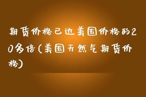 期货价格已达美国价格的20多倍(美国天然气期货价格)_https://www.boyangwujin.com_期货直播间_第1张