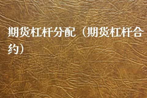 期货杠杆分配（期货杠杆合约）_https://www.boyangwujin.com_期货直播间_第1张