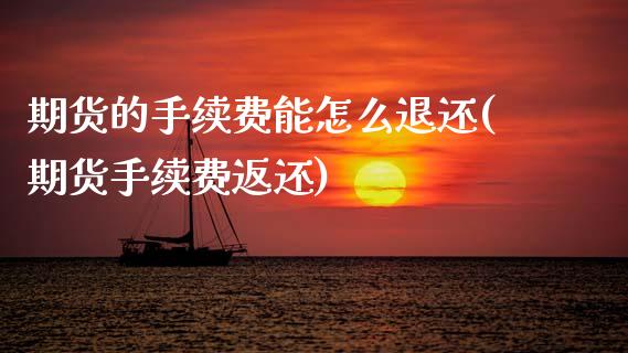 期货的手续费能怎么退还(期货手续费返还)