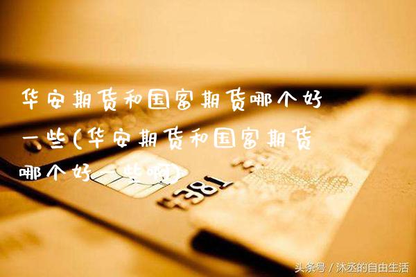 华安期货和国富期货哪个好一些(华安期货和国富期货哪个好一些啊)_https://www.boyangwujin.com_期货直播间_第1张