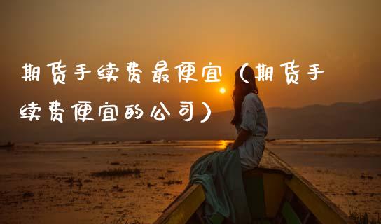 期货手续费最便宜（期货手续费便宜的公司）_https://www.boyangwujin.com_黄金期货_第1张