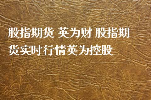 股指期货 英为财 股指期货实时行情英为控股