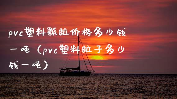 pvc塑料颗粒价格多少钱一吨（pvc塑料粒子多少钱一吨）