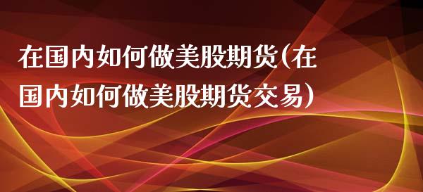 在国内如何做美股期货(在国内如何做美股期货交易)