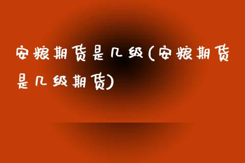 安粮期货是几级(安粮期货是几级期货)_https://www.boyangwujin.com_原油直播间_第1张