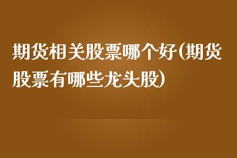 期货相关股票哪个好(期货股票有哪些龙头股)_https://www.boyangwujin.com_道指期货_第1张