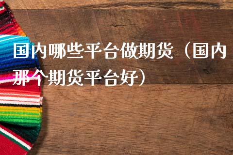 国内哪些平台做期货（国内那个期货平台好）_https://www.boyangwujin.com_道指期货_第1张