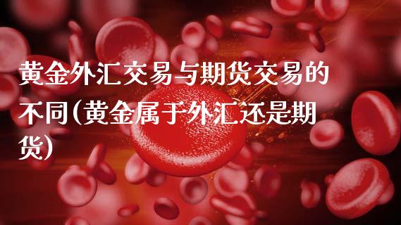 黄金外汇交易与期货交易的不同(黄金属于外汇还是期货)