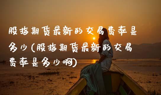 股指期货最新的交易费率是多少(股指期货最新的交易费率是多少啊)_https://www.boyangwujin.com_期货直播间_第1张