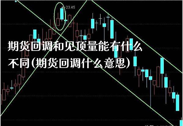 期货回调和见顶量能有什么不同(期货回调什么意思)_https://www.boyangwujin.com_内盘期货_第1张