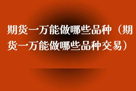 期货一万能做哪些品种（期货一万能做哪些品种交易）