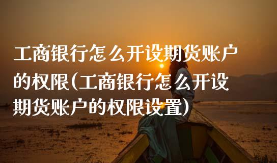 工商银行怎么开设期货账户的权限(工商银行怎么开设期货账户的权限设置)