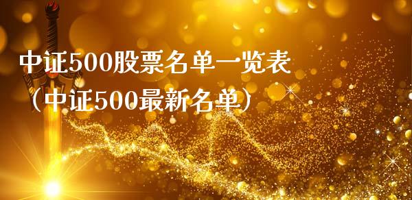 中证500股票名单一览表（中证500最新名单）