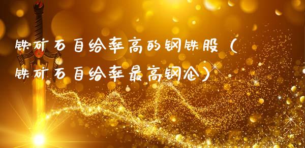 铁矿石自给率高的钢铁股（铁矿石自给率最高钢企）_https://www.boyangwujin.com_期货直播间_第1张