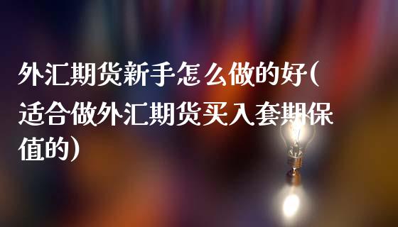 外汇期货新手怎么做的好(适合做外汇期货买入套期保值的)