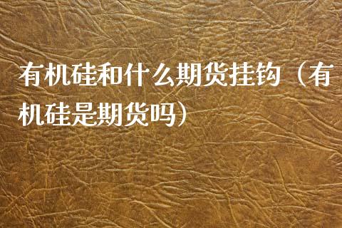 有机硅和什么期货挂钩（有机硅是期货吗）_https://www.boyangwujin.com_黄金期货_第1张