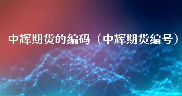 中辉期货的编码（中辉期货编号）_https://www.boyangwujin.com_期货直播间_第1张