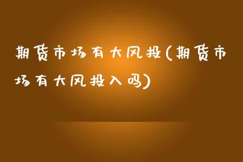 期货市场有大风投(期货市场有大风投入吗)_https://www.boyangwujin.com_道指期货_第1张